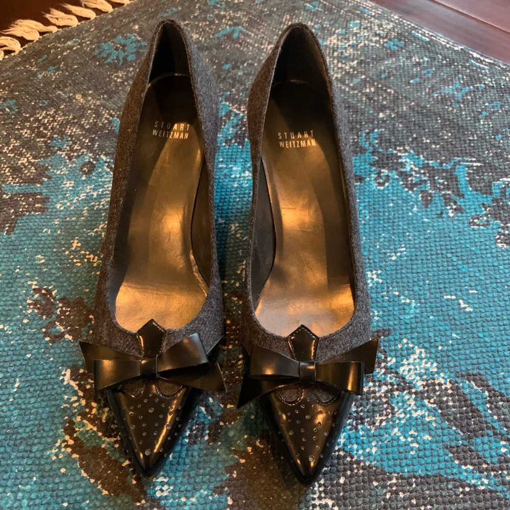 Grey Stuart Weitzman Kitten Heels